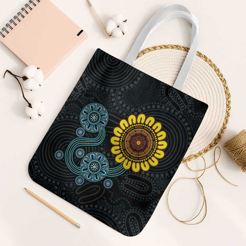 NAIDOC 50 Years of Deadly Tote Bag Sun Aboriginal Dot Art