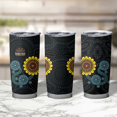 NAIDOC 50 Years of Deadly Tumbler Cup Sun Aboriginal Dot Art