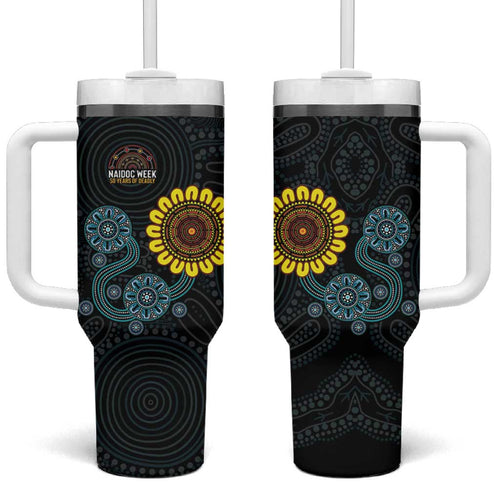 NAIDOC 50 Years of Deadly Tumbler With Handle Sun Aboriginal Dot Art