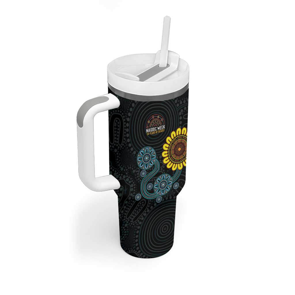 NAIDOC 50 Years of Deadly Tumbler With Handle Sun Aboriginal Dot Art