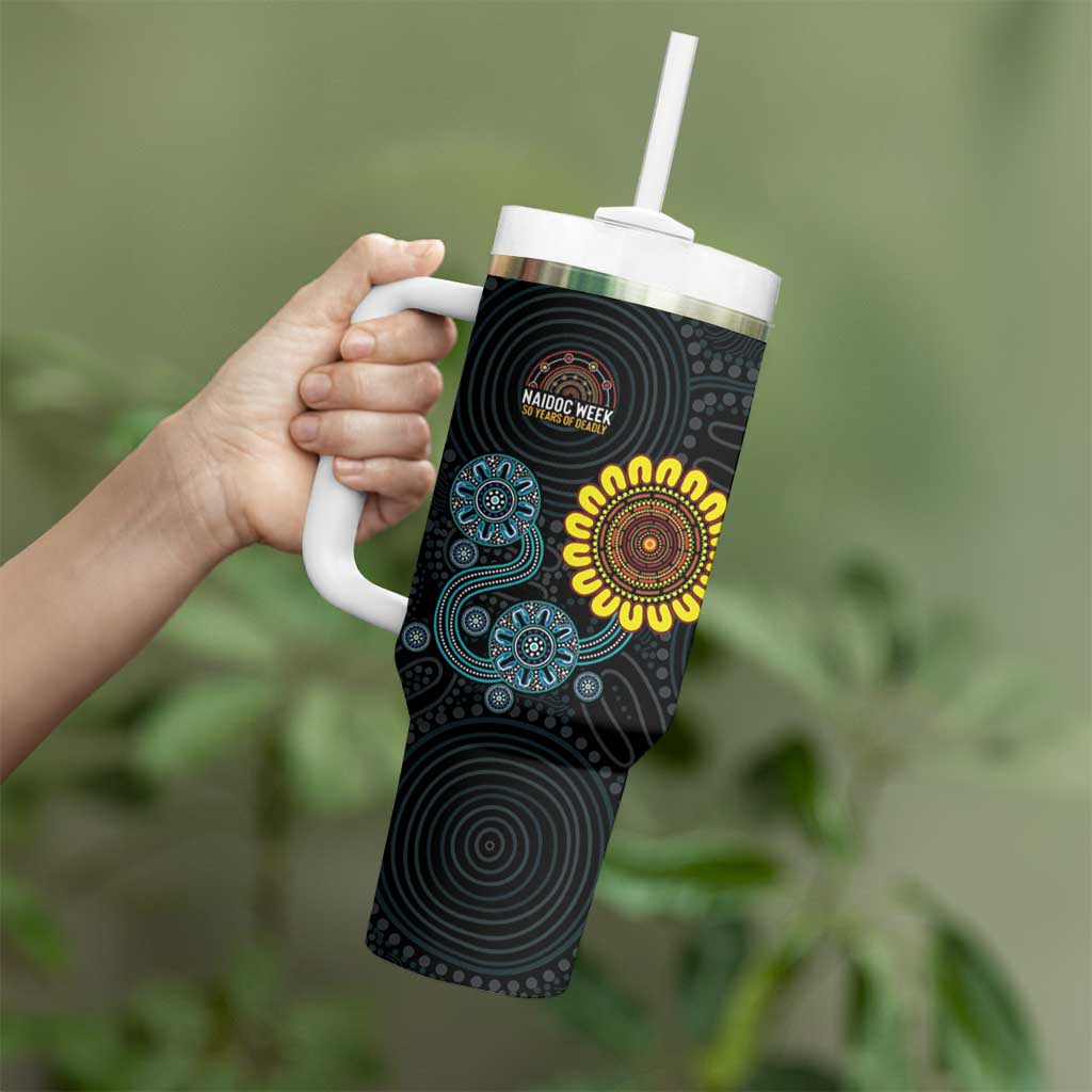 NAIDOC 50 Years of Deadly Tumbler With Handle Sun Aboriginal Dot Art