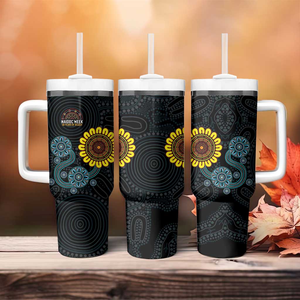 NAIDOC 50 Years of Deadly Tumbler With Handle Sun Aboriginal Dot Art