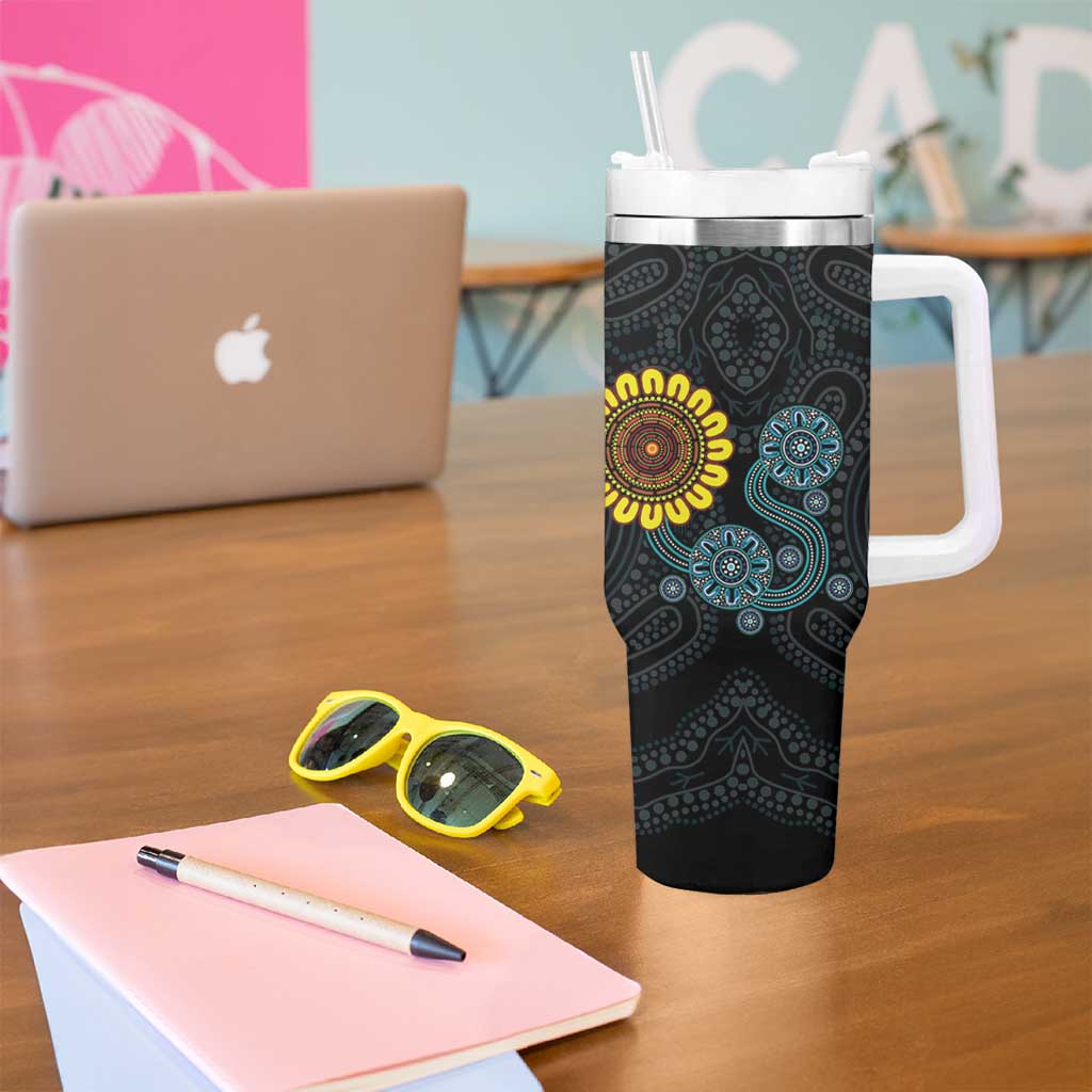 NAIDOC 50 Years of Deadly Tumbler With Handle Sun Aboriginal Dot Art