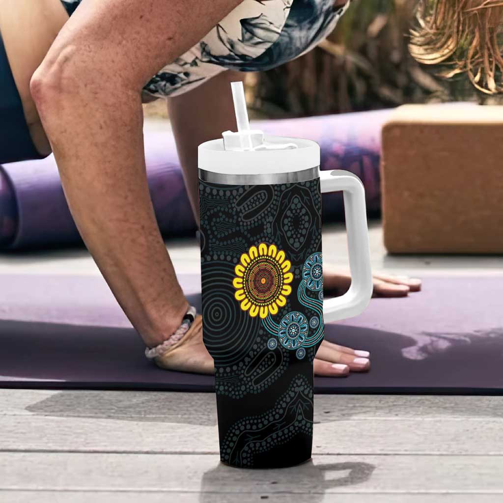 NAIDOC 50 Years of Deadly Tumbler With Handle Sun Aboriginal Dot Art