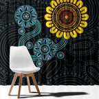 NAIDOC 50 Years of Deadly Window Curtain Sun Aboriginal Dot Art