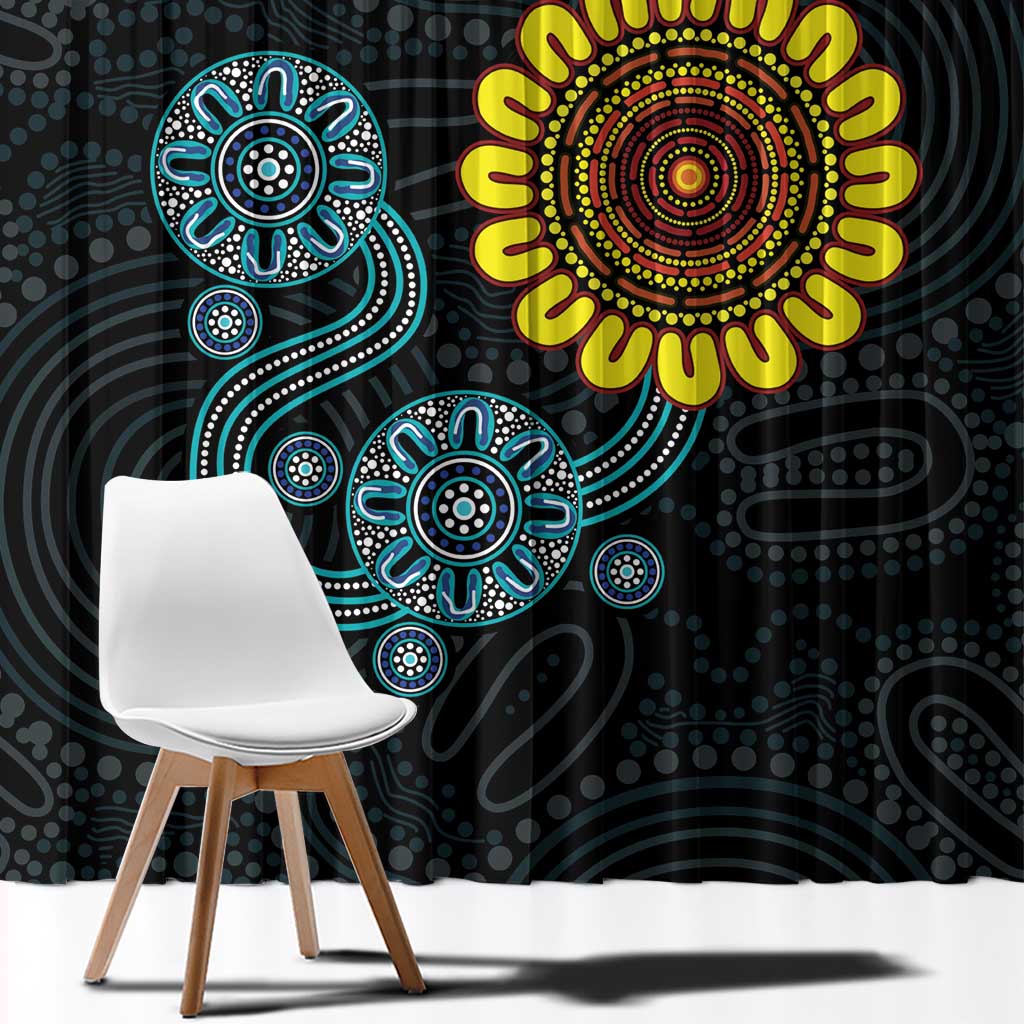 NAIDOC 50 Years of Deadly Window Curtain Sun Aboriginal Dot Art