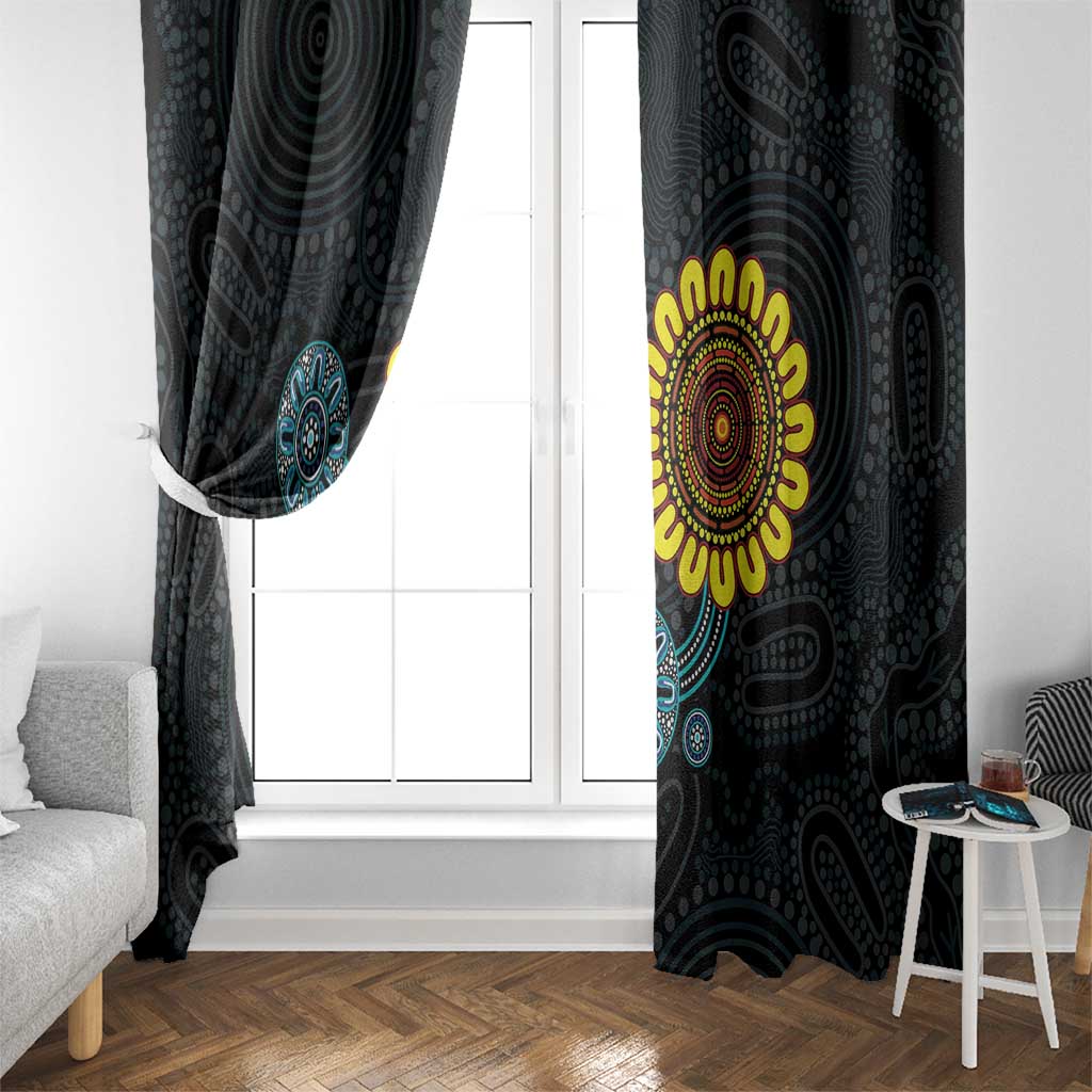 NAIDOC 50 Years of Deadly Window Curtain Sun Aboriginal Dot Art
