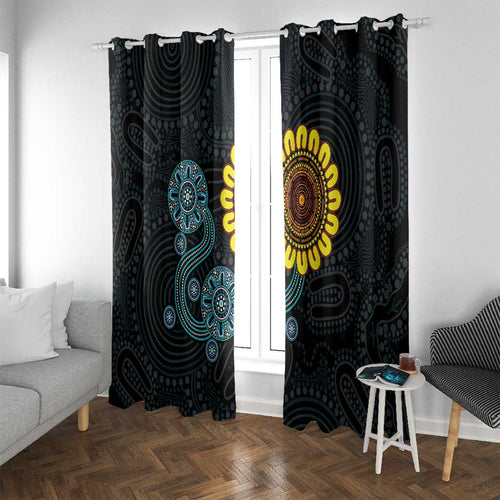 NAIDOC 50 Years of Deadly Window Curtain Sun Aboriginal Dot Art