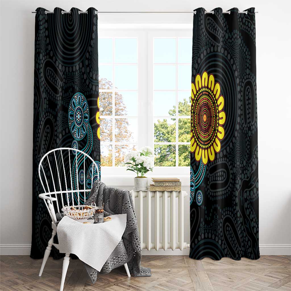 NAIDOC 50 Years of Deadly Window Curtain Sun Aboriginal Dot Art