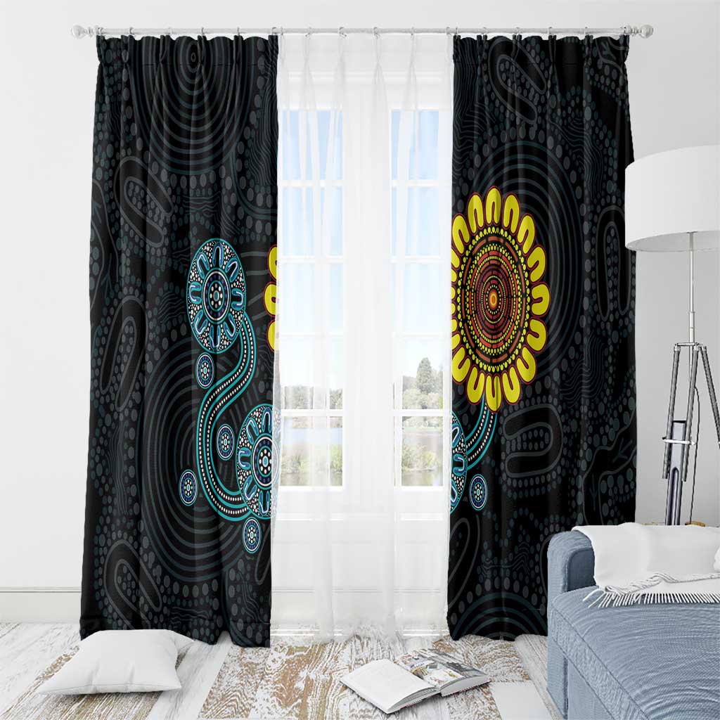 NAIDOC 50 Years of Deadly Window Curtain Sun Aboriginal Dot Art