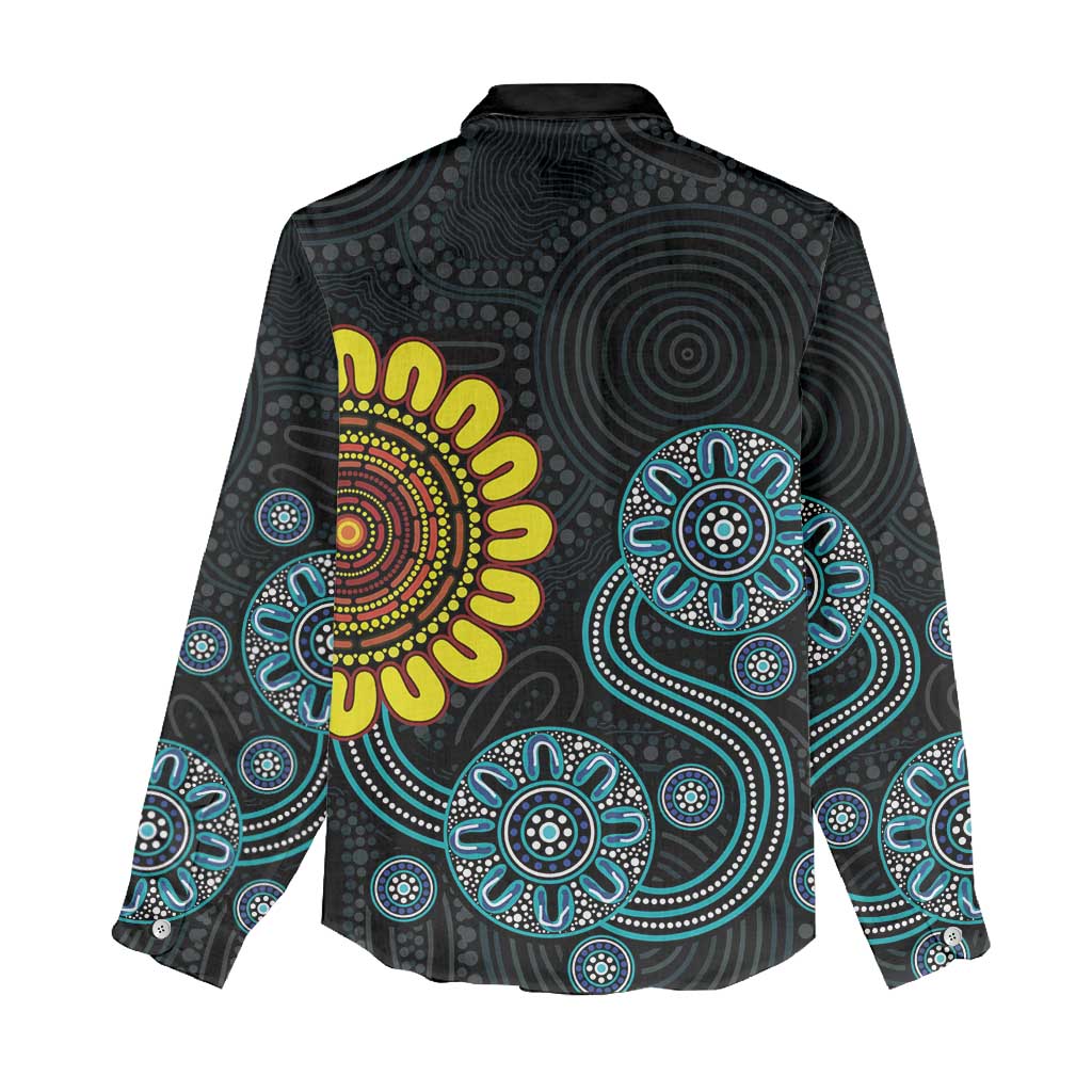 NAIDOC 50 Years of Deadly Women Casual Shirt Sun Aboriginal Dot Art