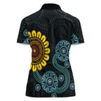 NAIDOC 50 Years of Deadly Women Polo Shirt Sun Aboriginal Dot Art