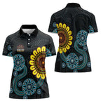 NAIDOC 50 Years of Deadly Women Polo Shirt Sun Aboriginal Dot Art