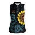 NAIDOC 50 Years of Deadly Women Sleeveless Polo Shirt Sun Aboriginal Dot Art