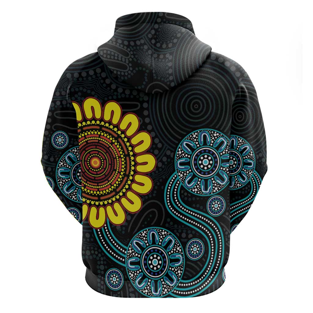 NAIDOC 50 Years of Deadly Zip Hoodie Sun Aboriginal Dot Art