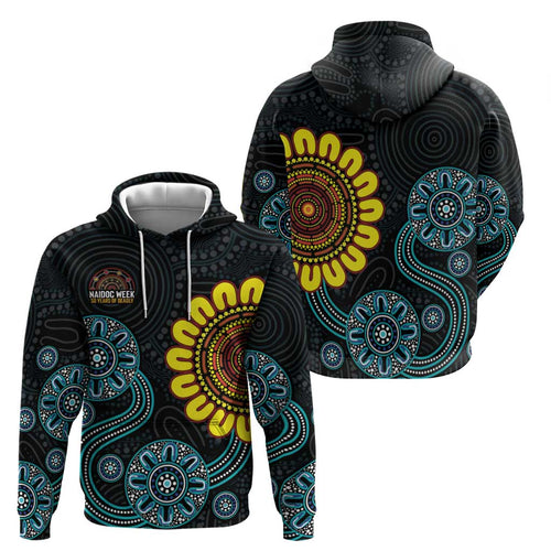 NAIDOC 50 Years of Deadly Zip Hoodie Sun Aboriginal Dot Art