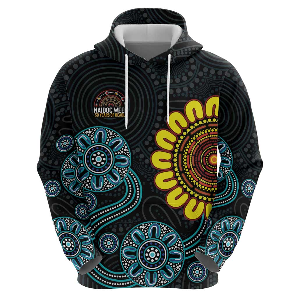 NAIDOC 50 Years of Deadly Zip Hoodie Sun Aboriginal Dot Art