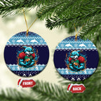Cardiganshire Wales Christmas Ceramic Ornament Cardigan Bay Dolphin Rugby Design - Aussie Hoodie