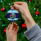 Cardiganshire Wales Christmas Ceramic Ornament Cardigan Bay Dolphin Rugby Design - Aussie Hoodie