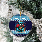 Cardiganshire Wales Christmas Ceramic Ornament Cardigan Bay Dolphin Rugby Design - Aussie Hoodie