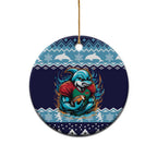 Cardiganshire Wales Christmas Ceramic Ornament Cardigan Bay Dolphin Rugby Design - Aussie Hoodie