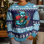 Cardiganshire Wales Christmas Kid Ugly Christmas Sweater Cardigan Bay Dolphin Rugby Design - Aussie Hoodie