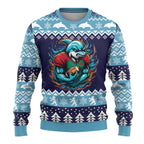 Cardiganshire Wales Christmas Ugly Christmas Sweater Cardigan Bay Dolphin Rugby Design - Aussie Hoodie
