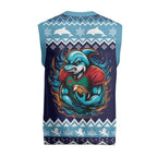 Cardiganshire Wales Christmas Knitted V-Neck Vest Cardigan Bay Dolphin Rugby Design - Aussie Hoodie