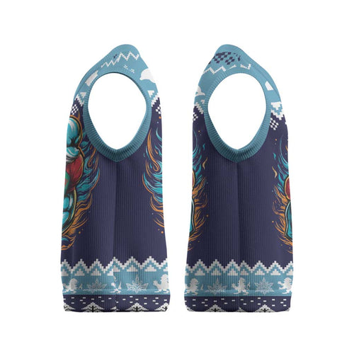 Cardiganshire Wales Christmas Knitted V-Neck Vest Cardigan Bay Dolphin Rugby Design - Aussie Hoodie