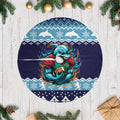 Cardiganshire Wales Christmas Tree Skirt Cardigan Bay Dolphin Rugby Design - Aussie Hoodie
