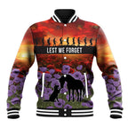 Personalised ANZAC Day Baseball Jacket Remembering the Animals of War