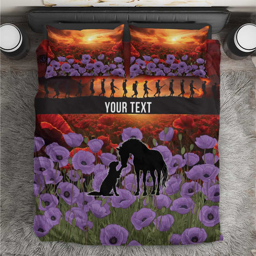 Personalised ANZAC Day Bedding Set Remembering the Animals of War