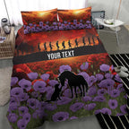 Personalised ANZAC Day Bedding Set Remembering the Animals of War