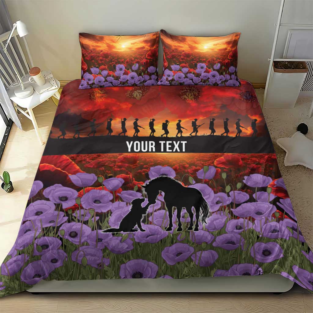 Personalised ANZAC Day Bedding Set Remembering the Animals of War