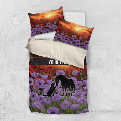 Personalised ANZAC Day Bedding Set Remembering the Animals of War