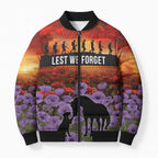Personalised ANZAC Day Bomber Puffer Jacket Remembering the Animals of War