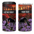 Personalised ANZAC Day 4 in 1 Can Cooler Tumbler Remembering the Animals of War