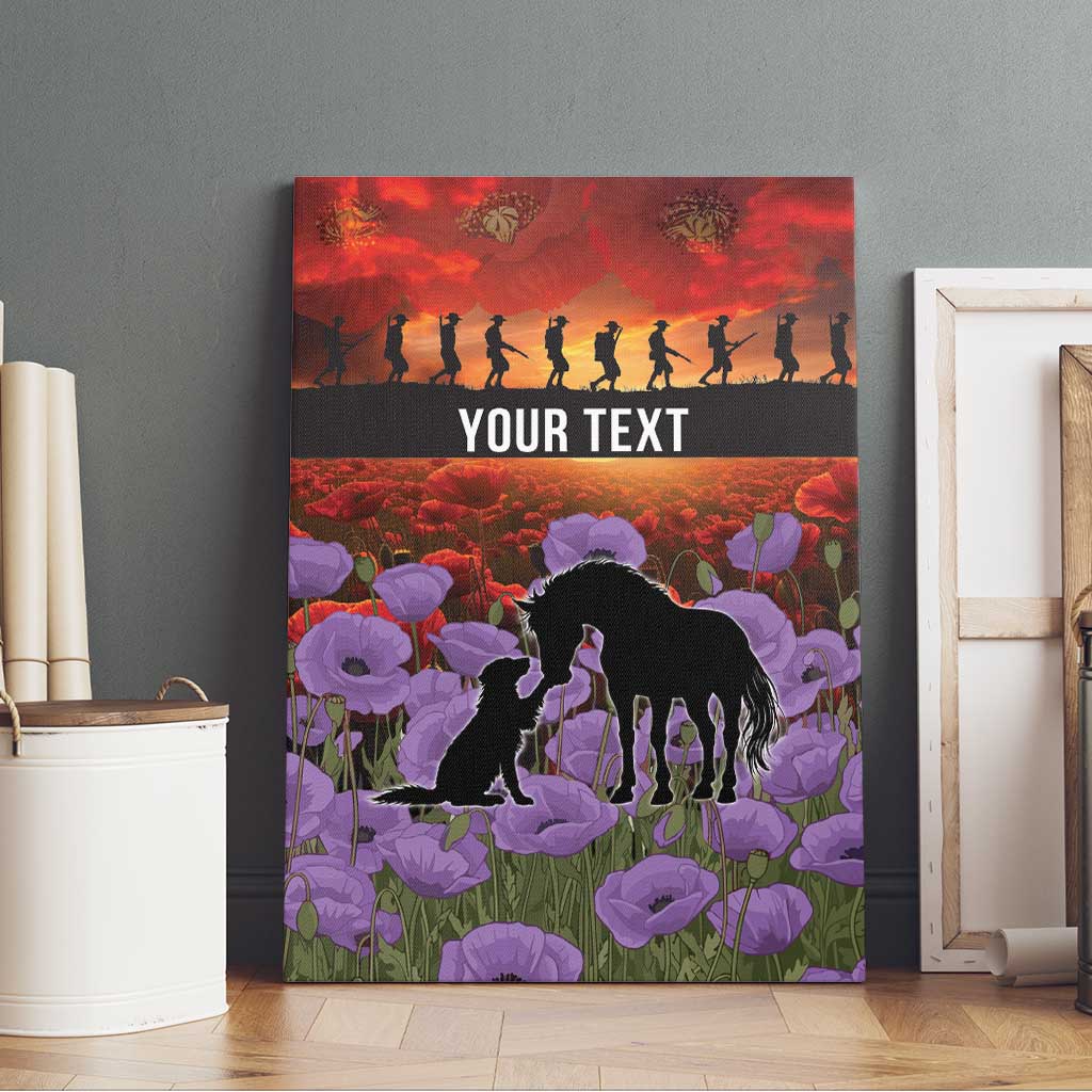 Personalised ANZAC Day Canvas Wall Art Remembering the Animals of War