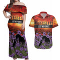 Personalised ANZAC Day Couples Matching Off Shoulder Maxi Dress and Hawaiian Shirt Remembering the Animals of War