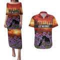 Personalised ANZAC Day Couples Matching Puletasi and Hawaiian Shirt Remembering the Animals of War