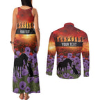 Personalised ANZAC Day Couples Matching Tank Maxi Dress and Long Sleeve Button Shirt Remembering the Animals of War