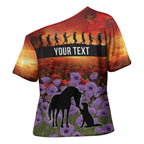 Personalised ANZAC Day Cross Shoulder Shirt Remembering the Animals of War