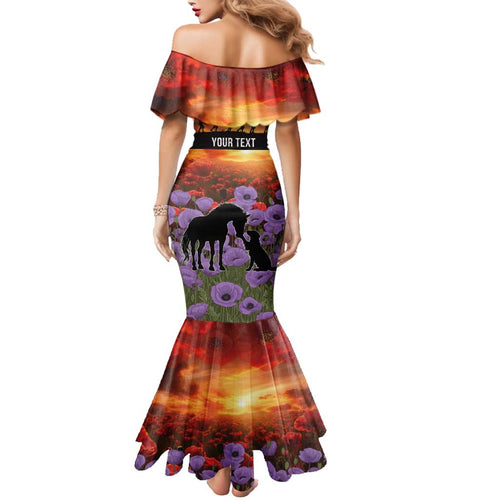 Personalised ANZAC Day Family Matching Mermaid Dress and Hawaiian Shirt Remembering the Animals of War
