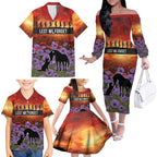Personalised ANZAC Day Family Matching Off The Shoulder Long Sleeve Dress and Hawaiian Shirt Remembering the Animals of War