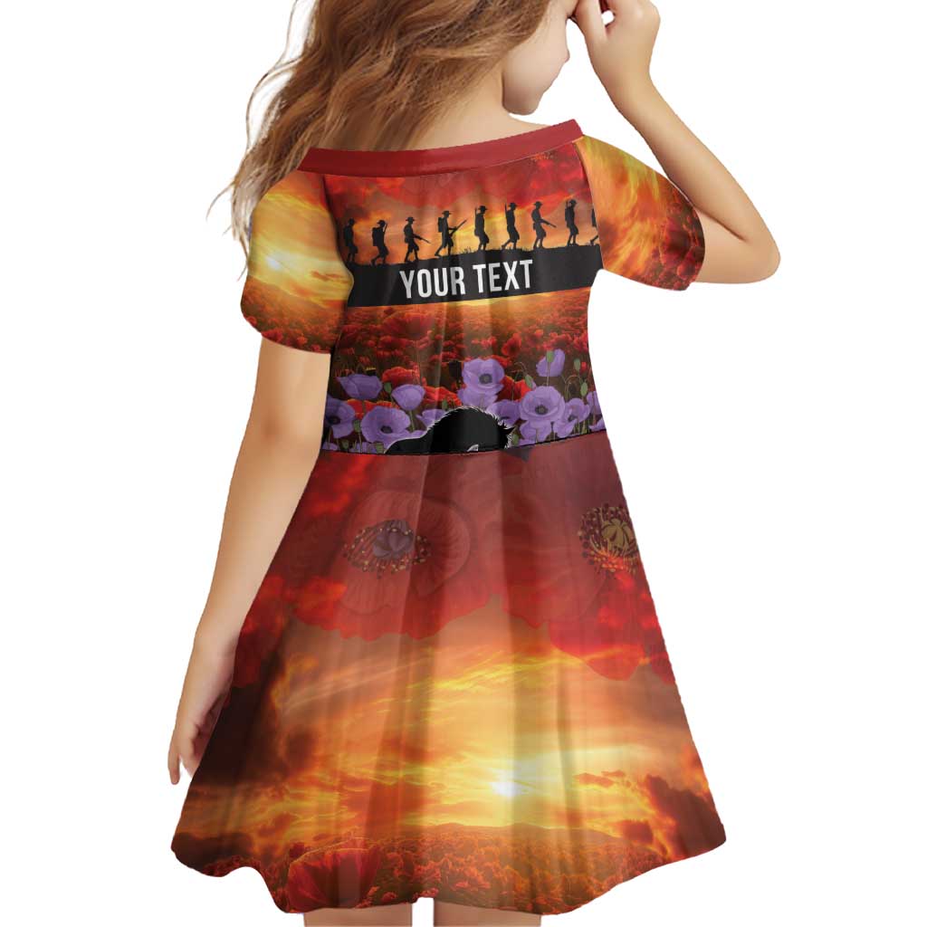 Personalised ANZAC Day Family Matching Off The Shoulder Long Sleeve Dress and Hawaiian Shirt Remembering the Animals of War