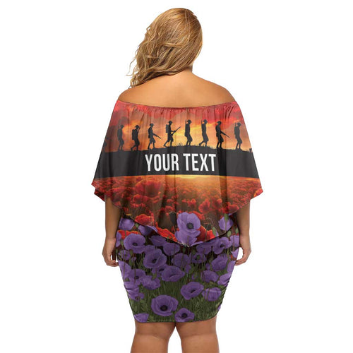 Personalised ANZAC Day Family Matching Off Shoulder Short Dress and Hawaiian Shirt Remembering the Animals of War