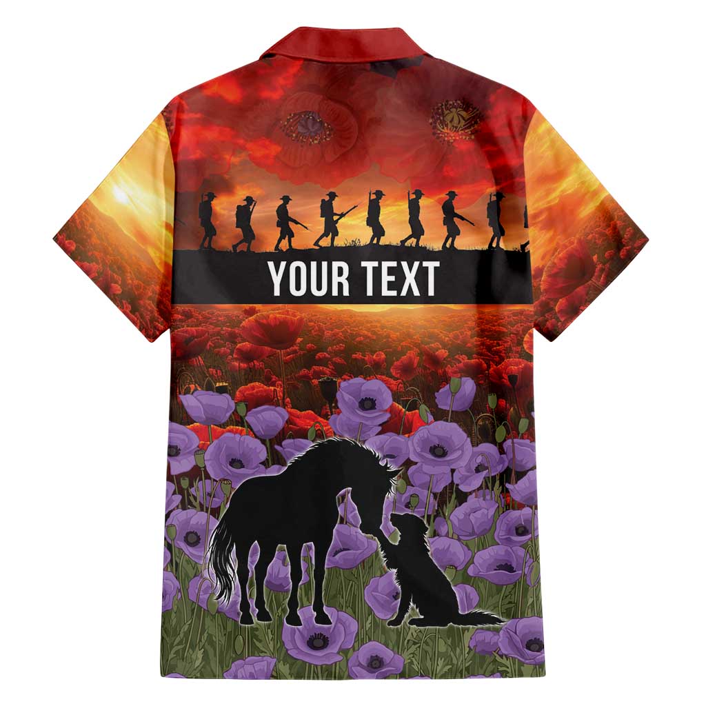 Personalised ANZAC Day Family Matching Short Sleeve Bodycon Dress and Hawaiian Shirt Remembering the Animals of War