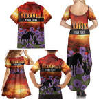 Personalised ANZAC Day Family Matching Summer Maxi Dress and Hawaiian Shirt Remembering the Animals of War