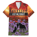 Personalised ANZAC Day Family Matching Summer Maxi Dress and Hawaiian Shirt Remembering the Animals of War