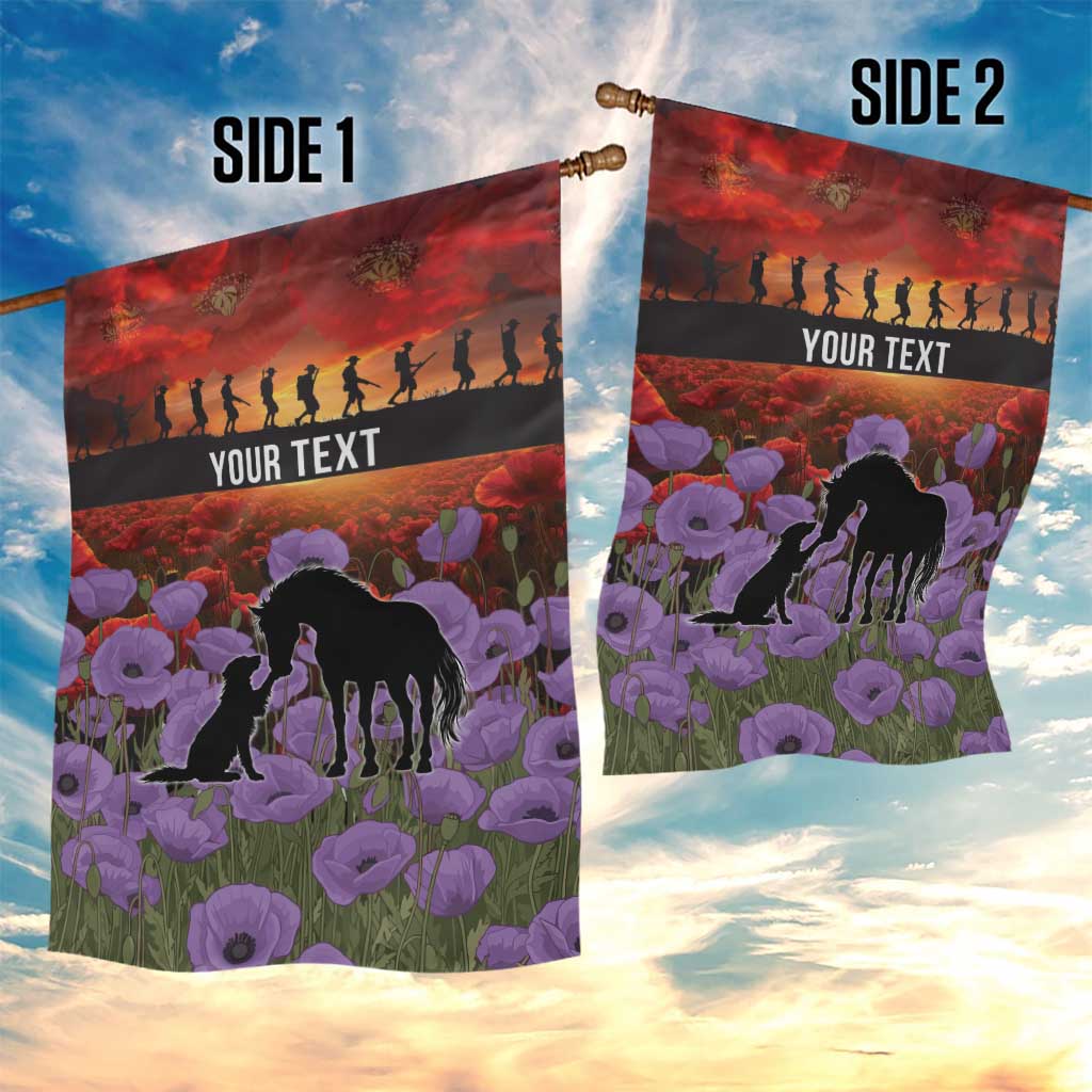 Personalised ANZAC Day Garden Flag Remembering the Animals of War
